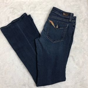 Paige canyon boot petite flap pocket blue jeans